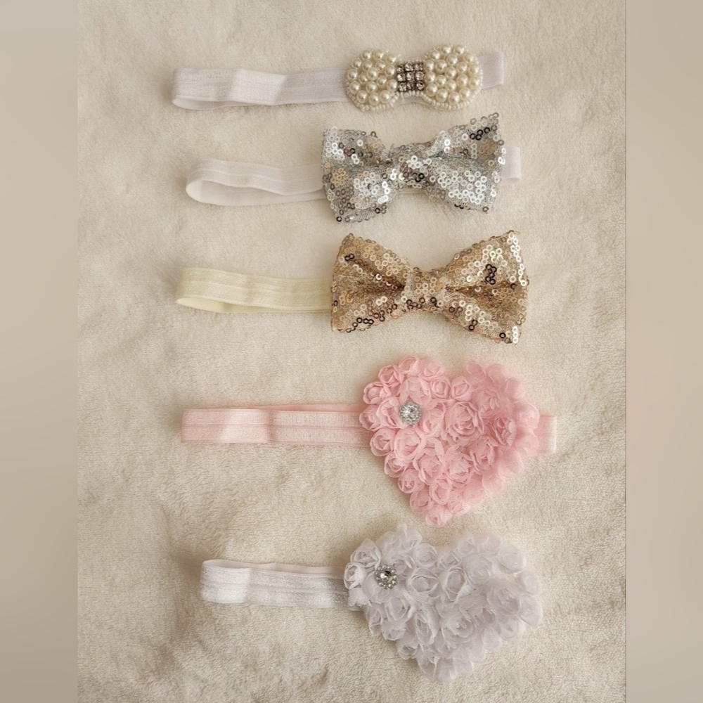 Set of 5 Baby Girl Headbands